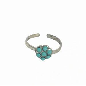 925 Sterling Silver Beaded Flower Adjustable Toe Ring Beach Minimalist